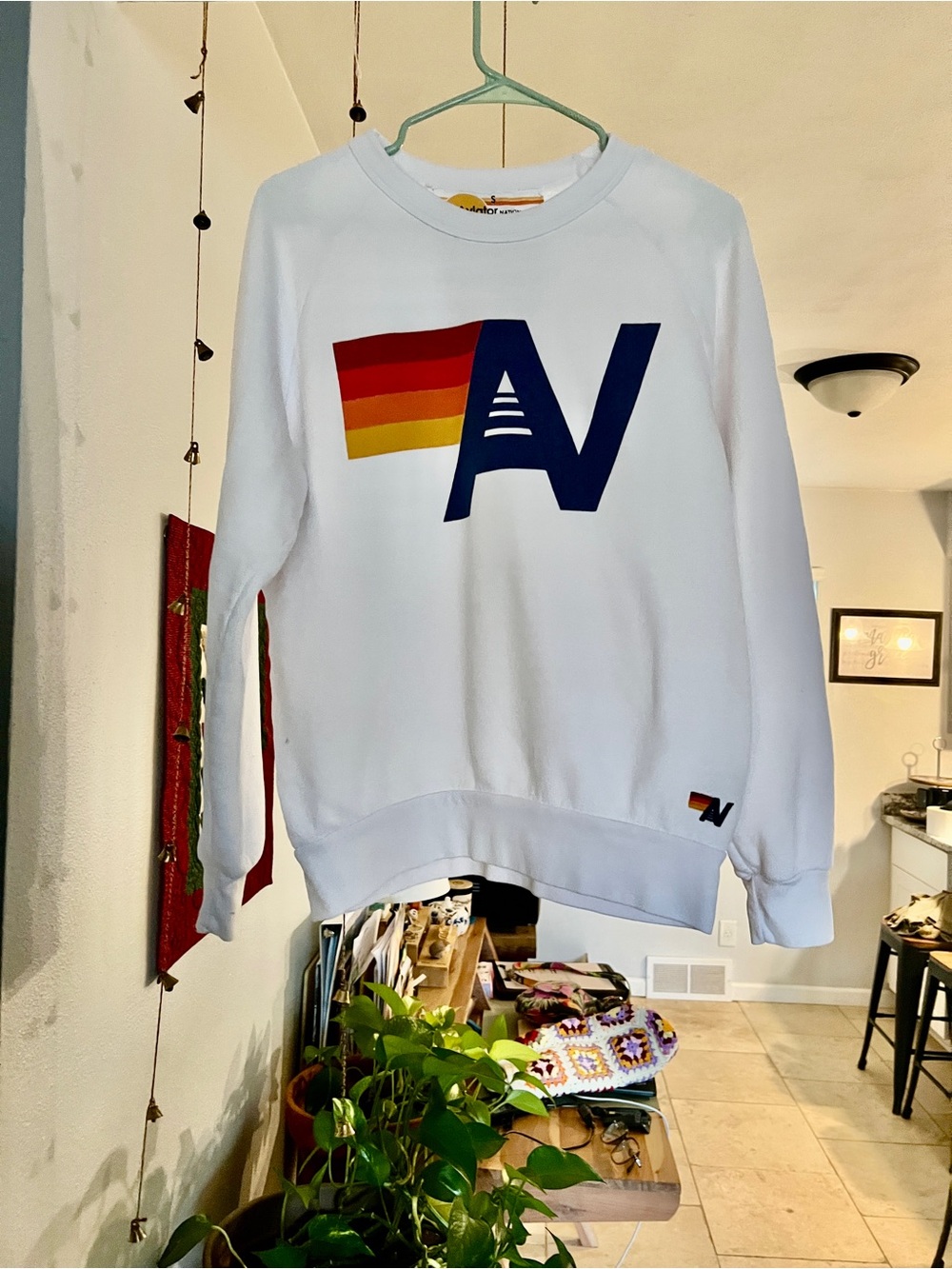 Aviator Nation Logo Sweatshirt Vintage White Size S - Picture 12 of 12